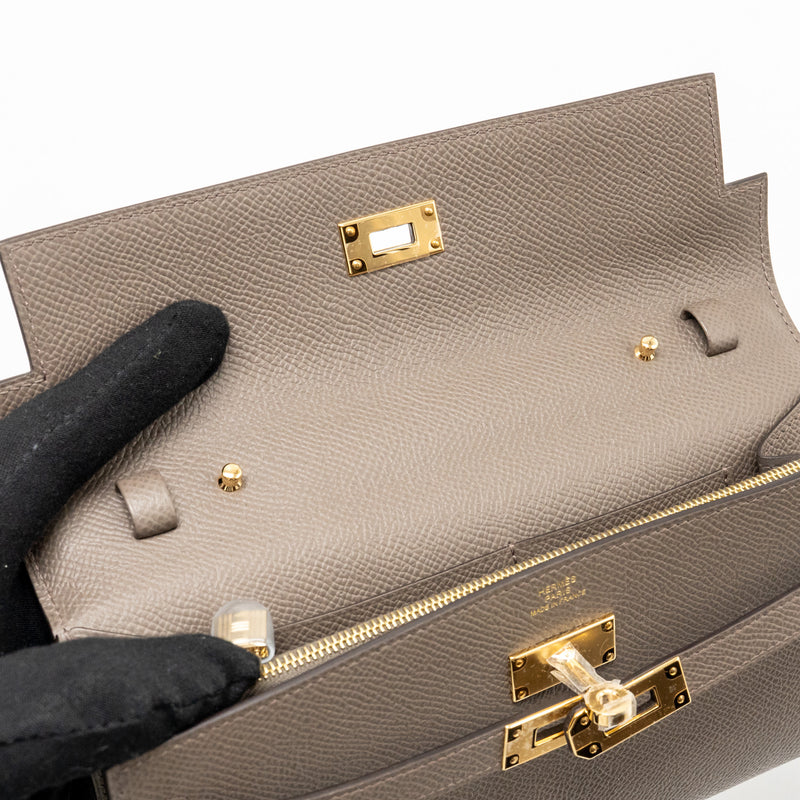 Hermes Kelly To Go Epsom Gris Etain GHW Stamp K