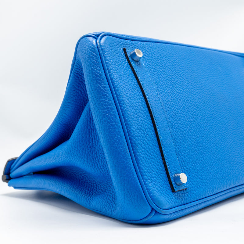 Hermes Birkin 35 Togo T7 Blue Hydra SHW Stamp Square P