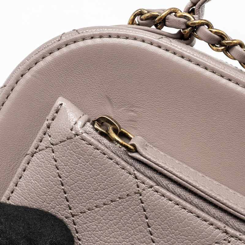 Chanel Coco Curve Vanity Bag with Top Handle Calfskin Grey GHW
