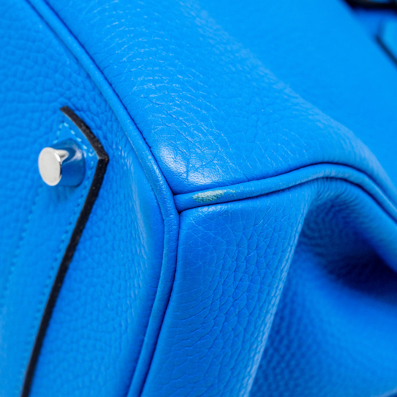 Hermes Birkin 35 Togo T7 Blue Hydra SHW Stamp Square P