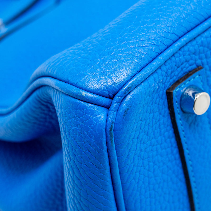 Hermes Birkin 35 Togo T7 Blue Hydra SHW Stamp Square P