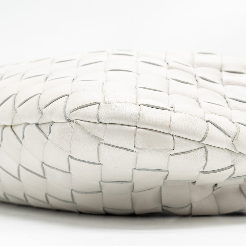 Bottega Veneta Mini Jodie Lambskin Chalk SHW