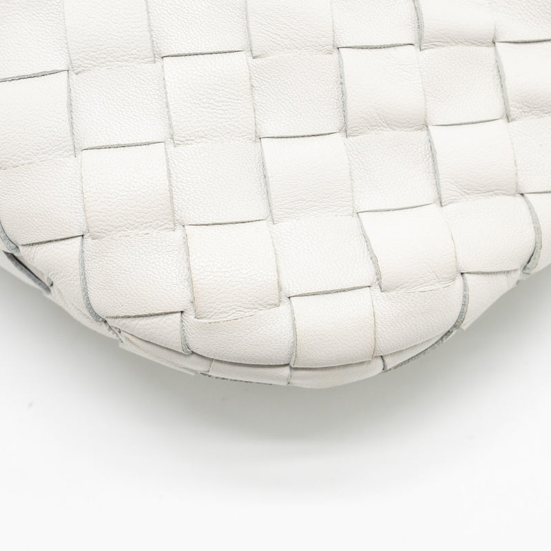 Bottega Veneta Mini Jodie Lambskin Chalk SHW