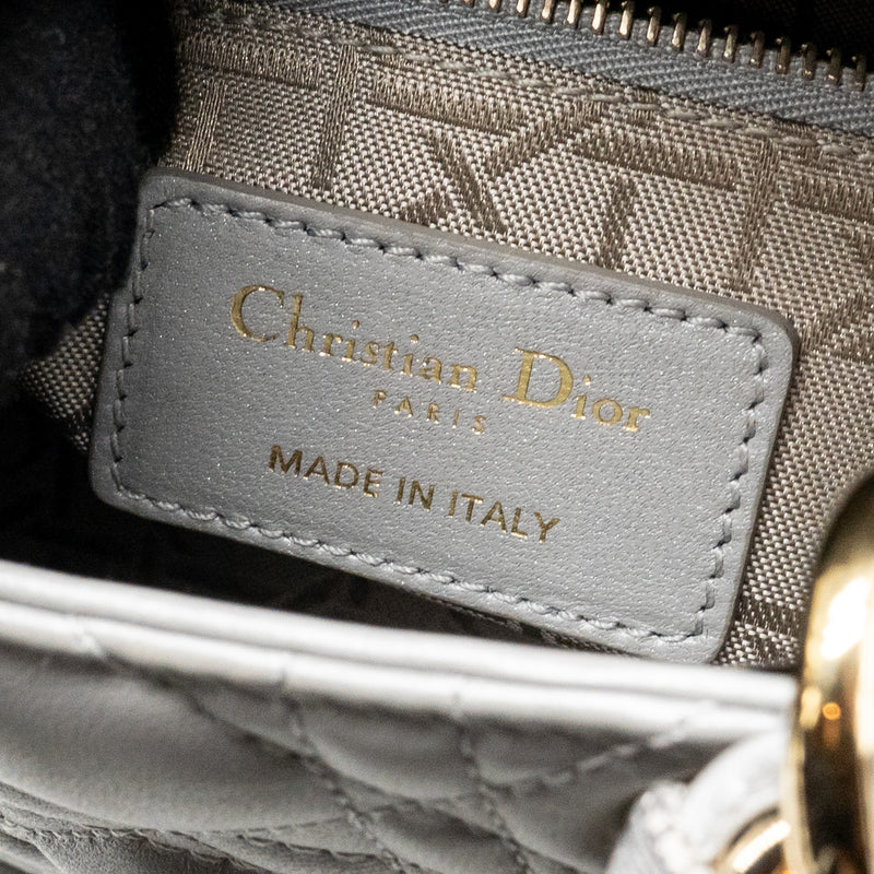 DIOR Mini Lady Dior Lambskin Light Grey LGHW