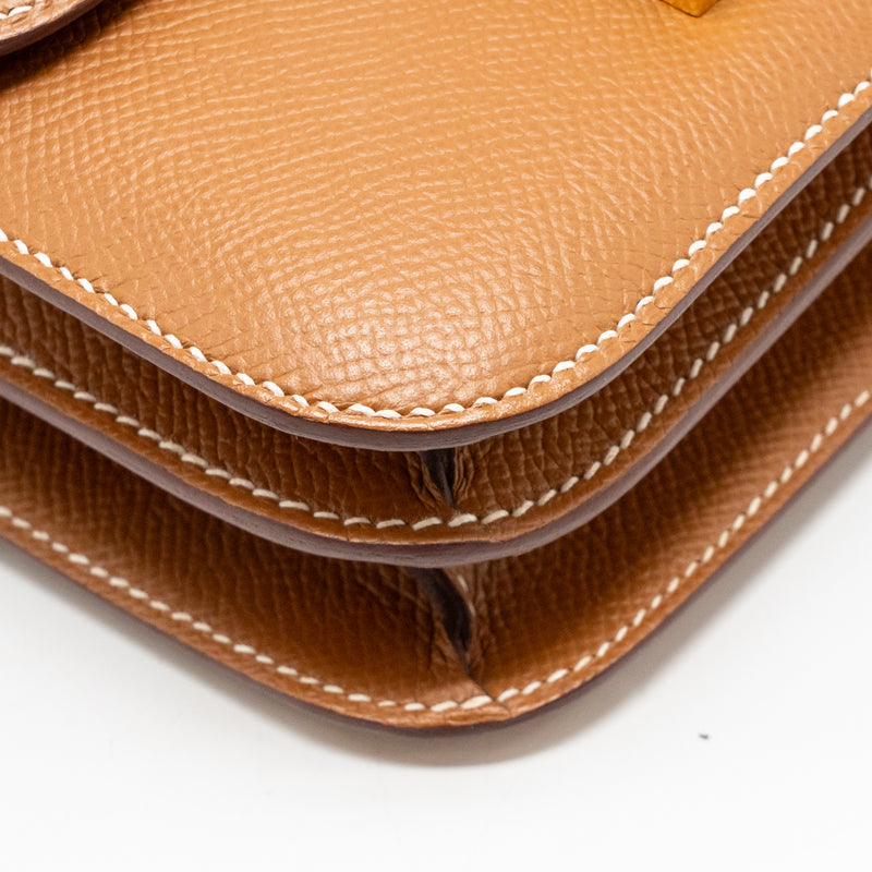 Hermes Mini Constance Epsom Gold GHW Stamp U
