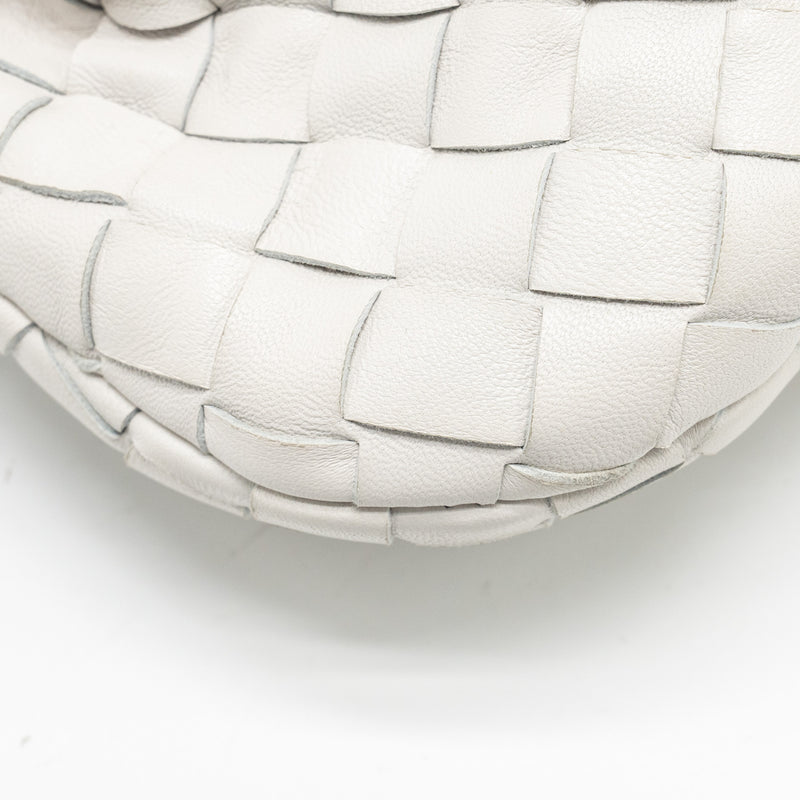 Bottega Veneta Mini Jodie Lambskin Chalk SHW