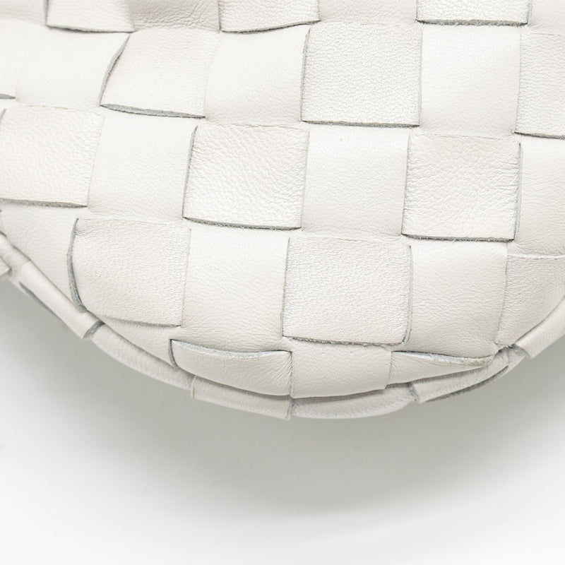 Bottega Veneta Mini Jodie Lambskin Chalk SHW