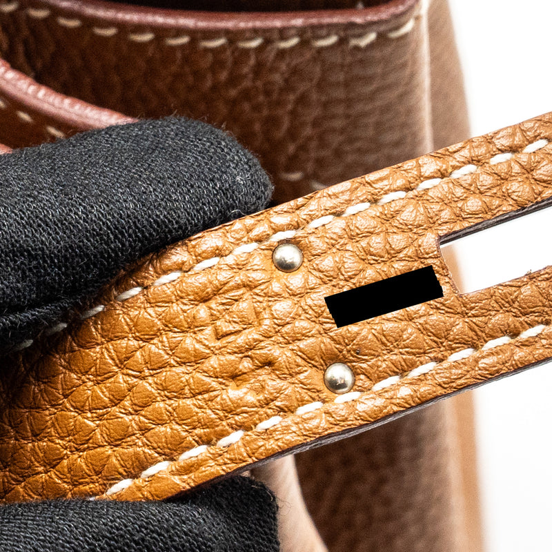 Hermes Birkin 35 Togo Gold SHW Stamp Square R