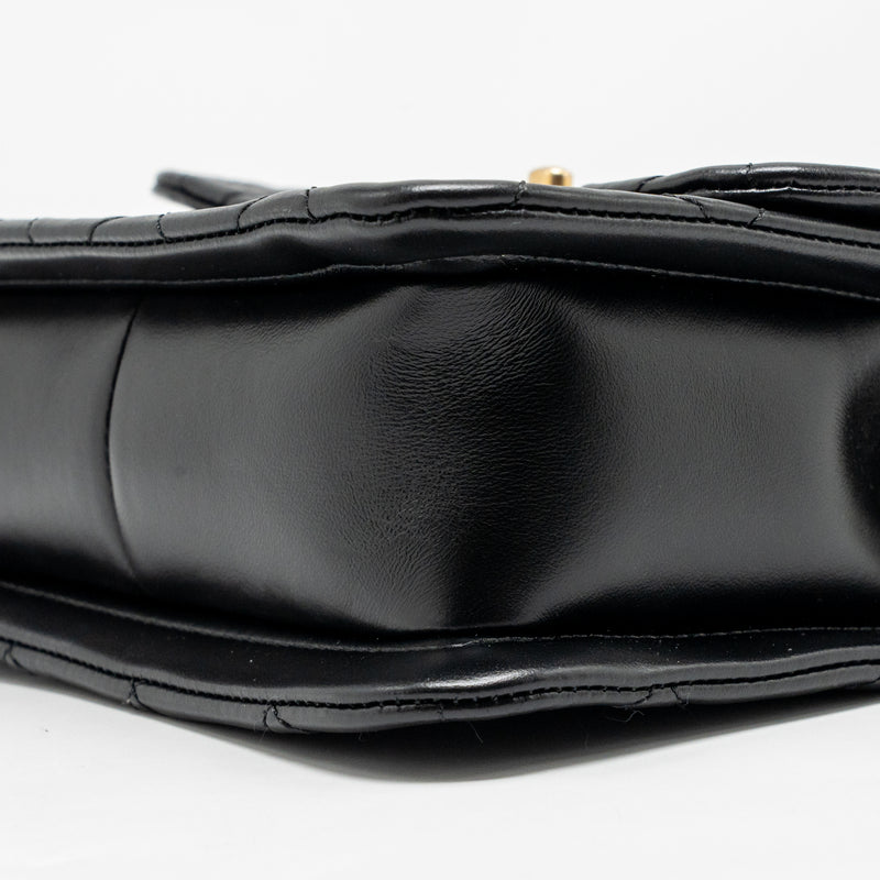 Chanel Quilted square flap bag lambskin black GHW