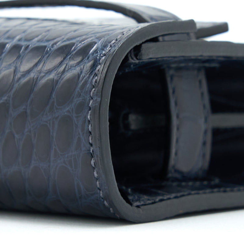 Hermes Kelly To Go Alligator Mississippiensis Mat Blue Indigo SHW Stamp Z