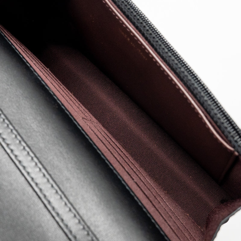 Chanel 2.55 Wallet On Chain Aged Calfskin Black Brushed GHW (microchip)