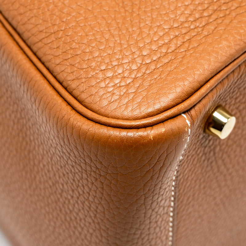 Hermes Lindy 30 Clemence Gold GHW Stamp X