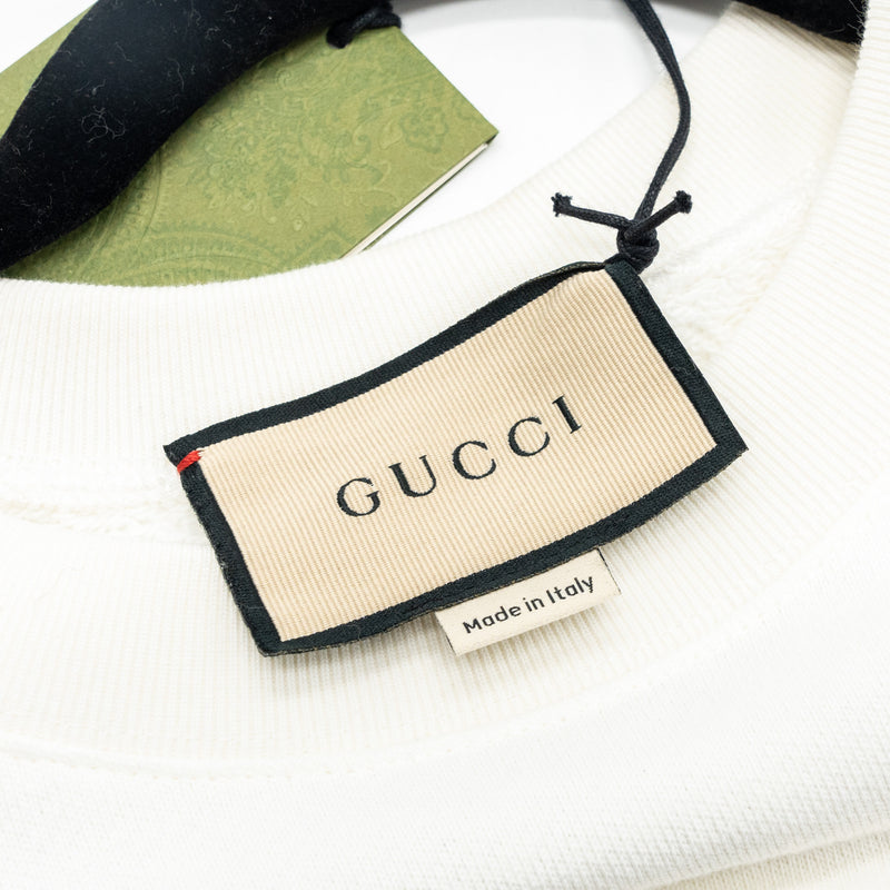 Gucci Size XXS Shooting Star Print Cotton Sweatshirt White