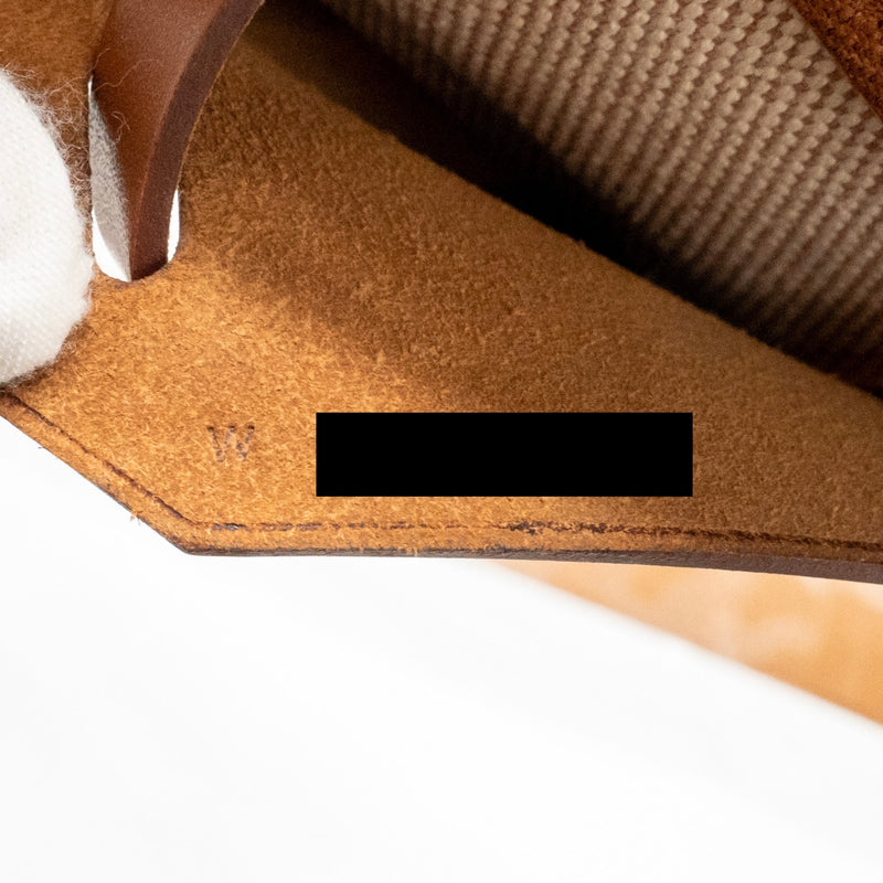 Hermes Herbag Mini Canvas/Hunter Ecru-Beige/Fauve GHW Stamp W