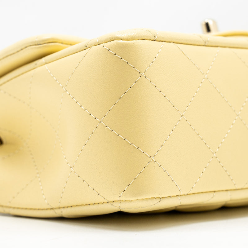 Chanel Mini Rectangular Flap Bag Lambskin Yellow LGHW
