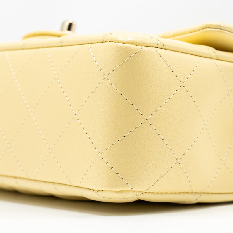 Chanel Mini Rectangular Flap Bag Lambskin Yellow LGHW