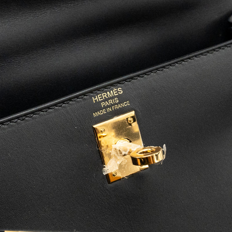Hermes Kelly 25 Sombrero Black GHW Stamp C
