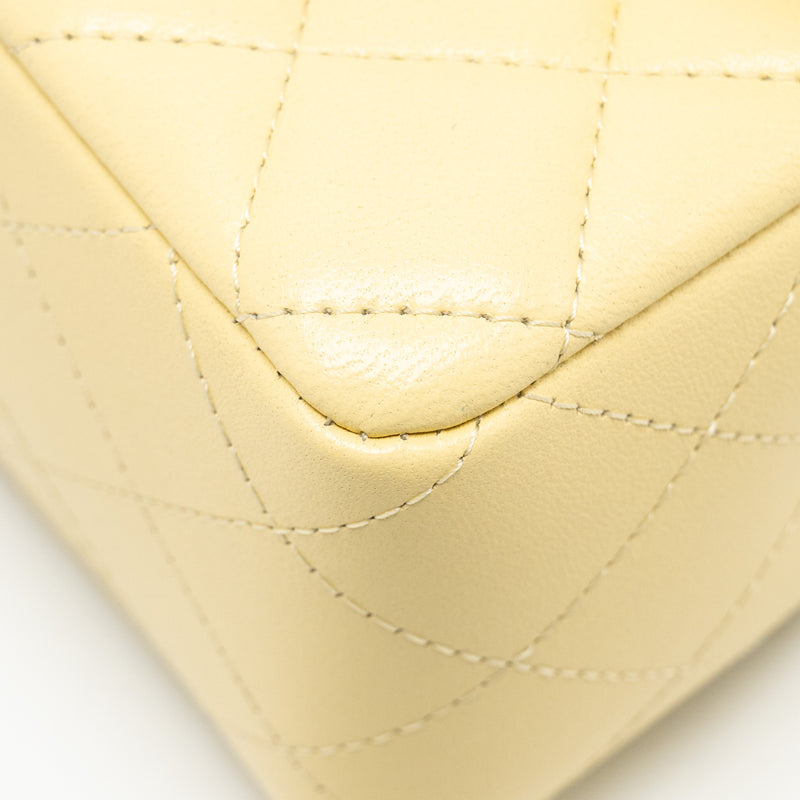 Chanel Mini Rectangular Flap Bag Lambskin Yellow LGHW