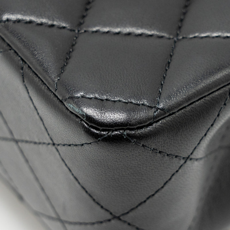 Chanel Small Classic Double Flap Bag Lambskin Black GHW(microchip)