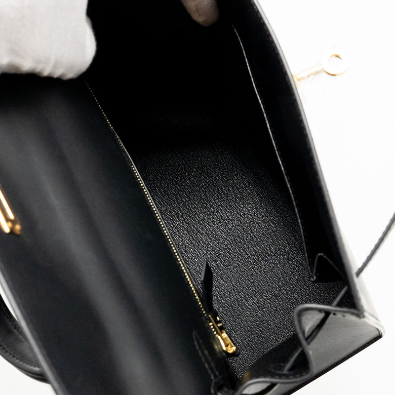 Hermes Kelly 25 Sombrero Black GHW Stamp C