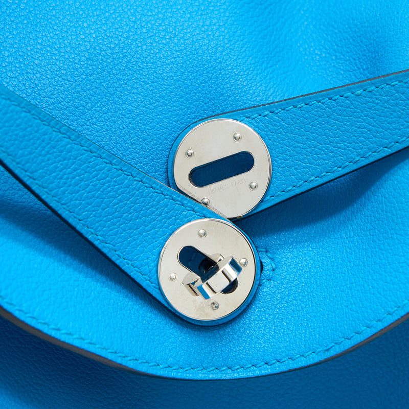 Hermes Lindy 30 Evercolor B3 Bleu Zanzibar SHW Stamp A