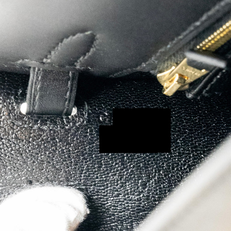 Hermes Kelly 25 Sombrero Black GHW Stamp C