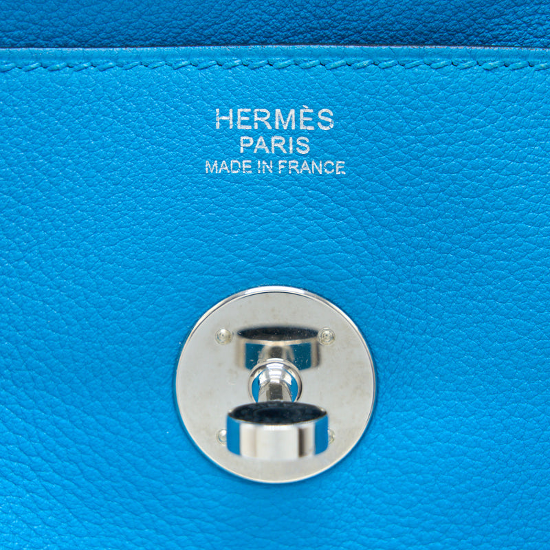 Hermes Lindy 30 Evercolor B3 Bleu Zanzibar SHW Stamp A