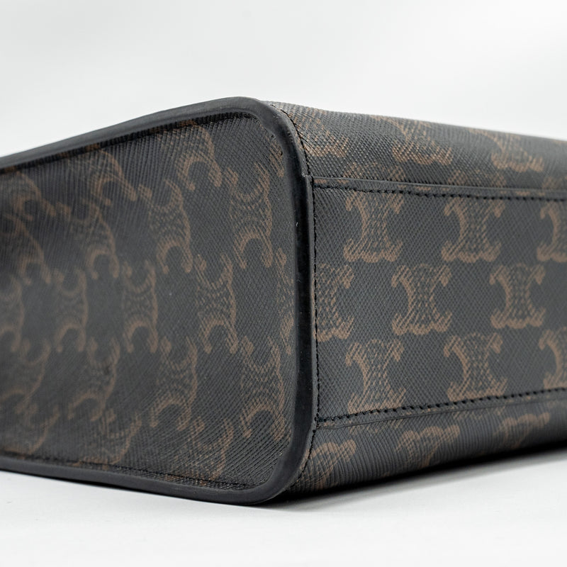 Celine Vertical Cabas in Triomphe Canvas Black / Multicolour GHW