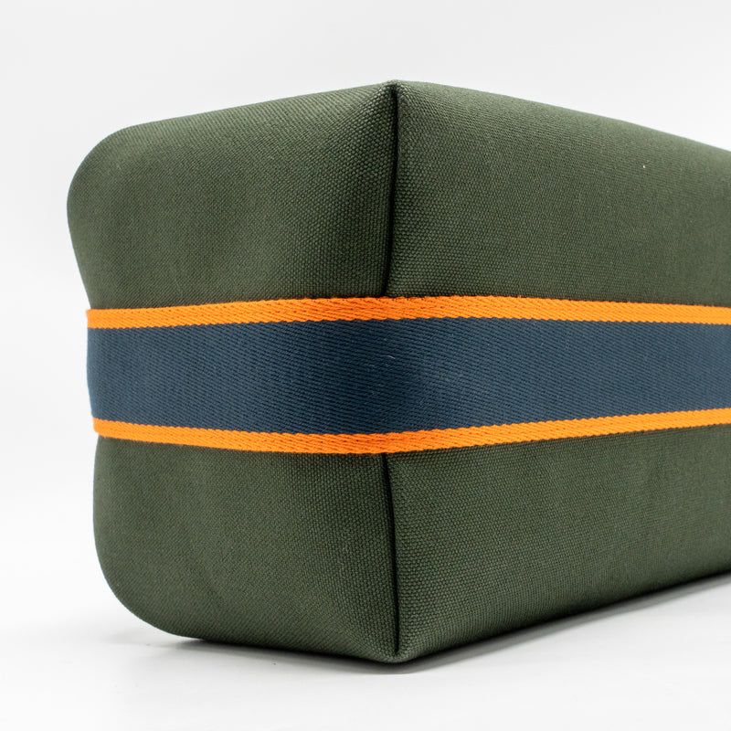 Hermes Bride-A-Brac Case Large Model Canvas Dark Green/Dark Blue/Orange SHW