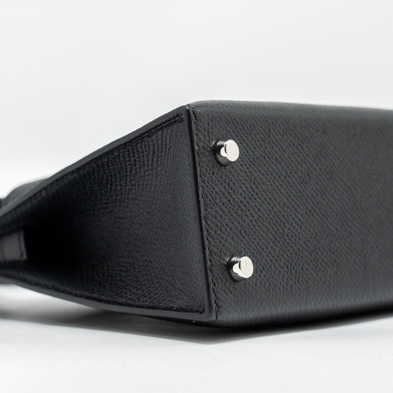 Hermes Mini Kelly II Epsom Black SHW Stamp W