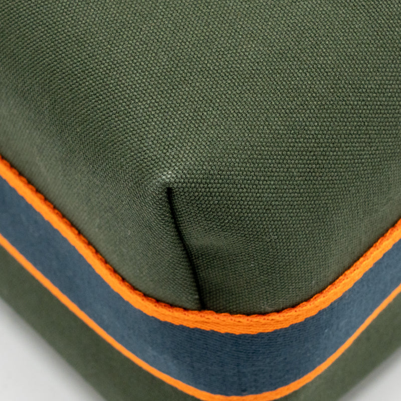 Hermes Bride-A-Brac Case Large Model Canvas Dark Green/Dark Blue/Orange SHW