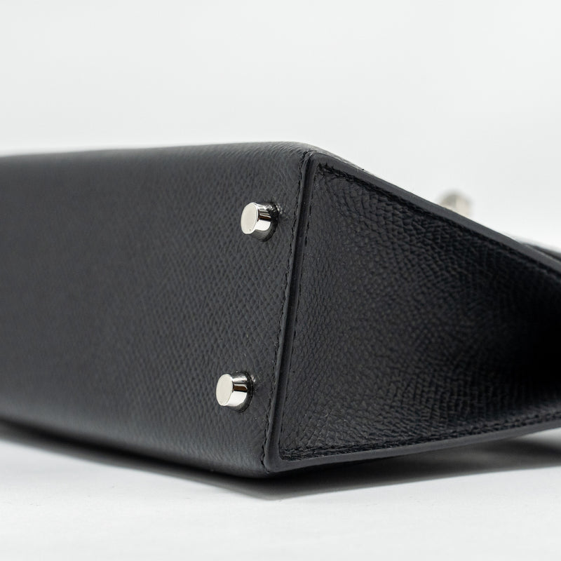 Hermes Mini Kelly II Epsom Black SHW Stamp W