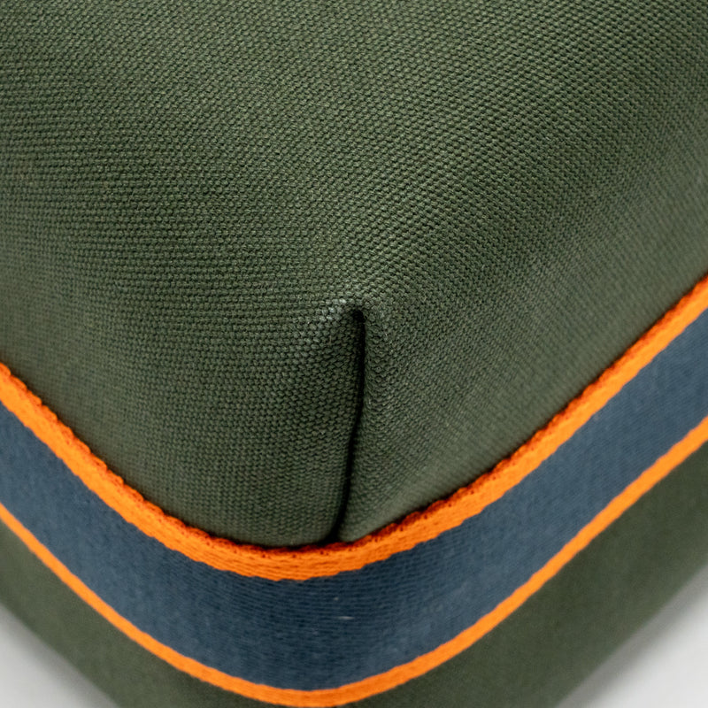 Hermes Bride-A-Brac Case Large Model Canvas Dark Green/Dark Blue/Orange SHW