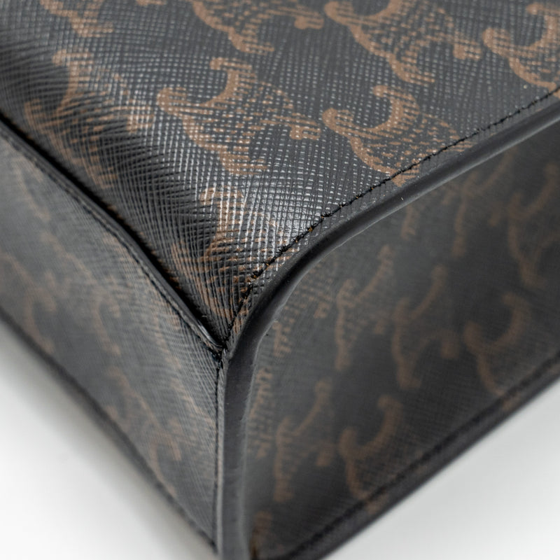 Celine Vertical Cabas in Triomphe Canvas Black / Multicolour GHW