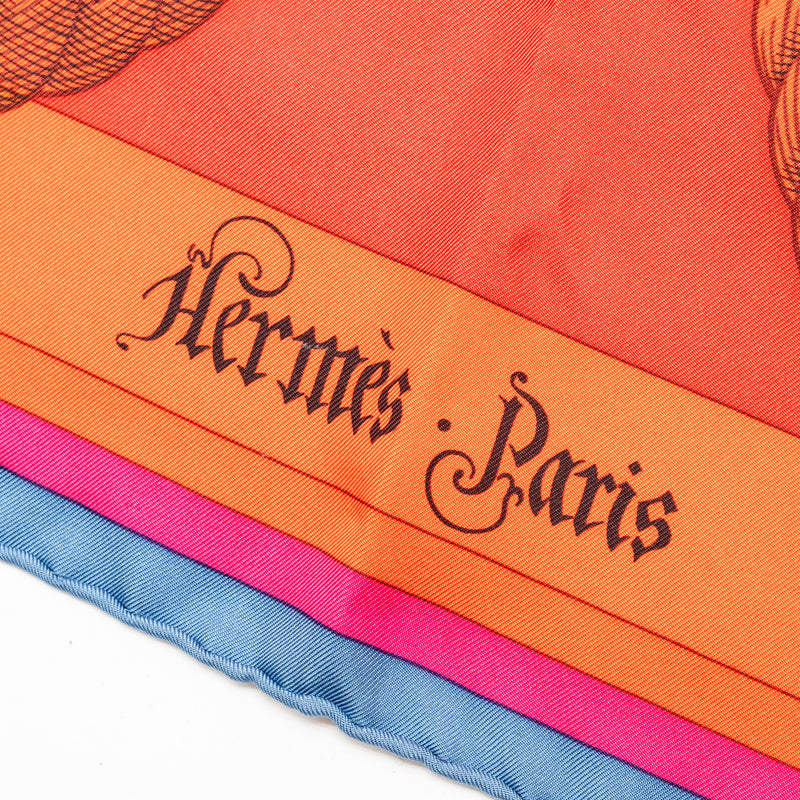 Hermes 90x90cm Della Cavalleria Silk Scarf Red/Multicolour