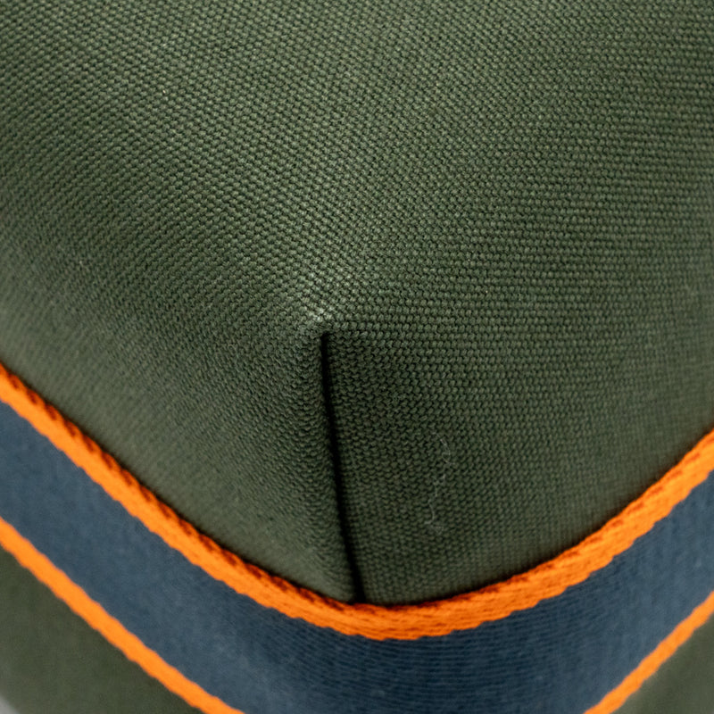 Hermes Bride-A-Brac Case Large Model Canvas Dark Green/Dark Blue/Orange SHW