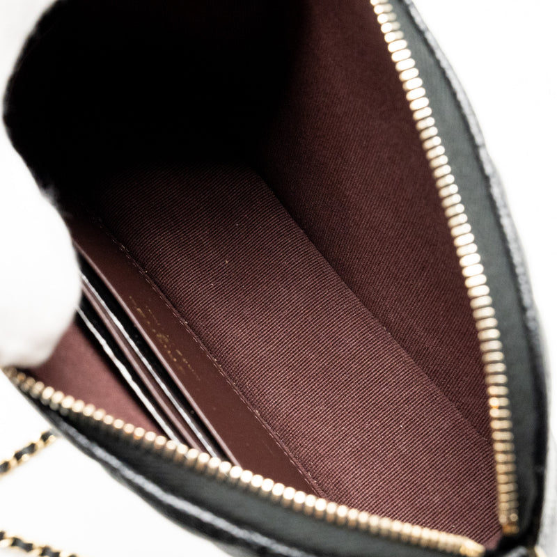 Chanel Classic CC Clutch with Chain Caviar Black LGHW (Microchip)