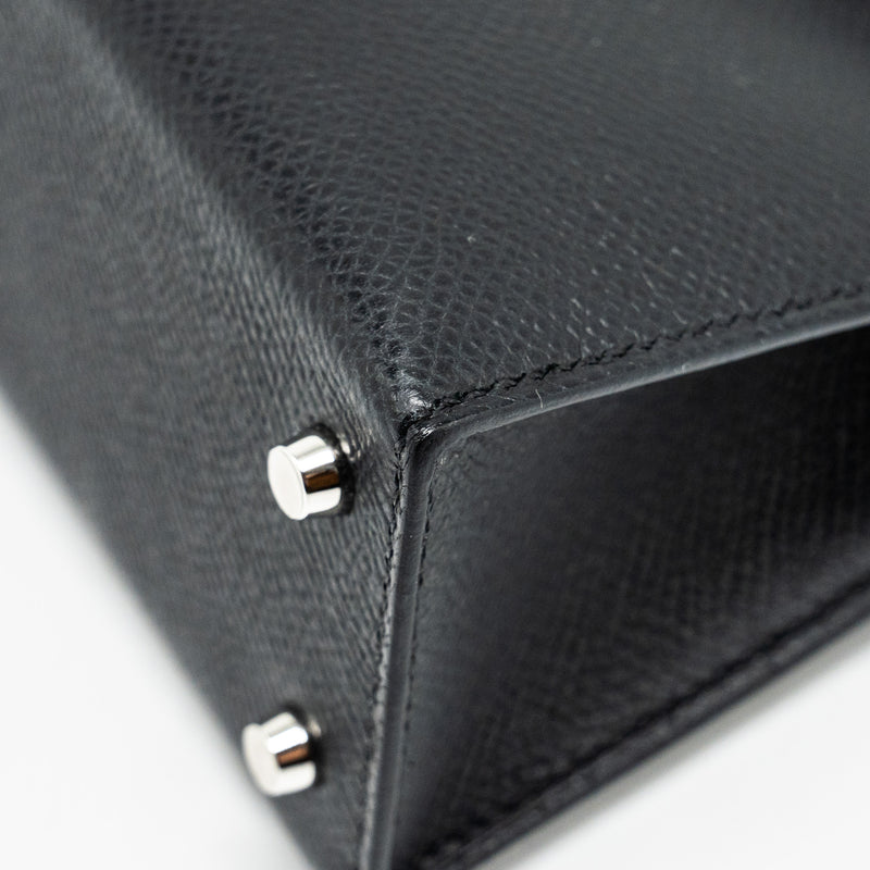 Hermes Mini Kelly II Epsom Black SHW Stamp W