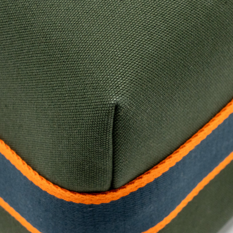 Hermes Bride-A-Brac Case Large Model Canvas Dark Green/Dark Blue/Orange SHW