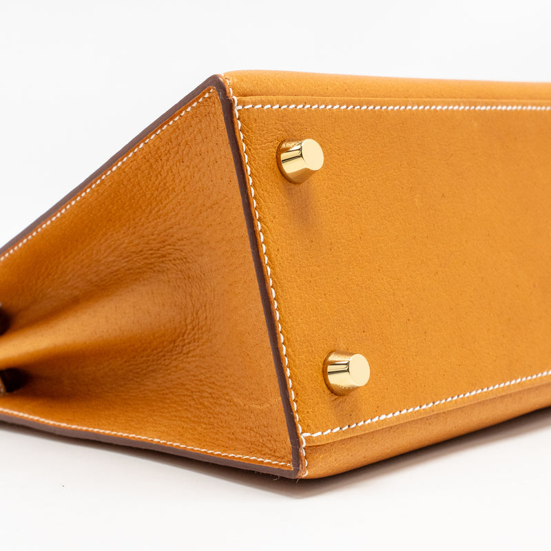 Hermes Kelly 25 Peau De Porc Toffee GHW Stamp U