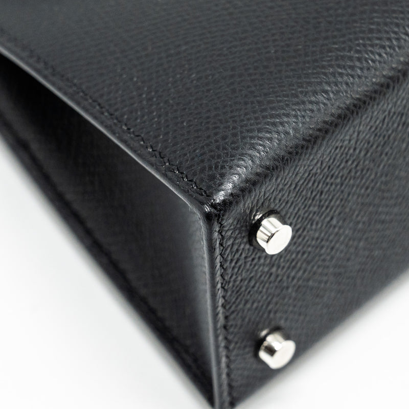 Hermes Mini Kelly II Epsom Black SHW Stamp W