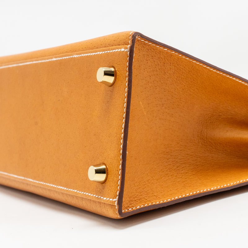 Hermes Kelly 25 Peau De Porc Toffee GHW Stamp U