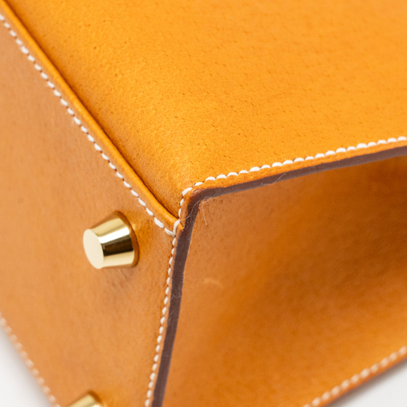 Hermes Kelly 25 Peau De Porc Toffee GHW Stamp U
