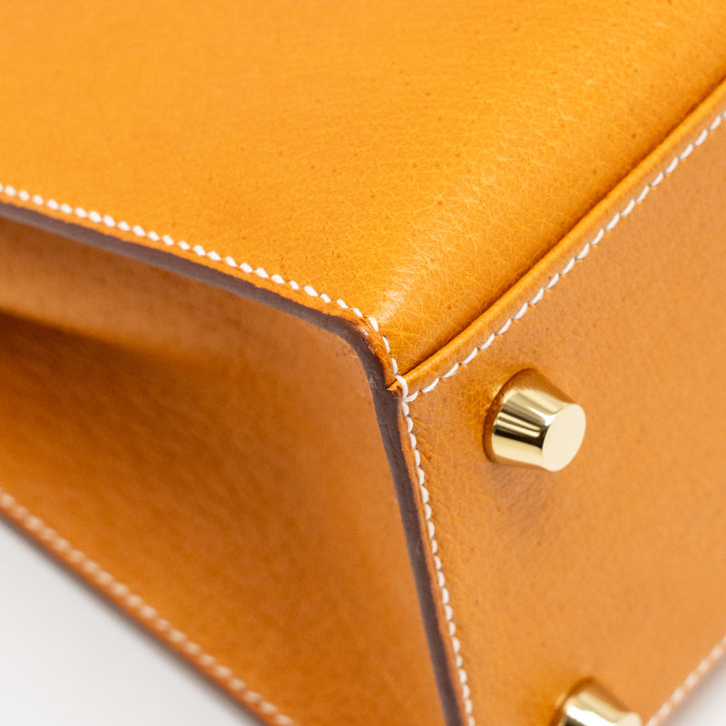Hermes Kelly 25 Peau De Porc Toffee GHW Stamp U