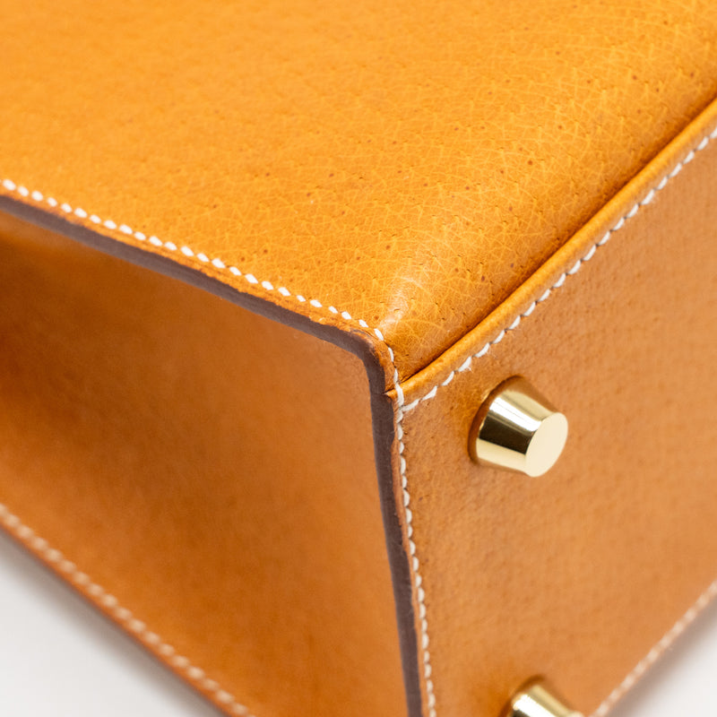 Hermes Kelly 25 Peau De Porc Toffee GHW Stamp U