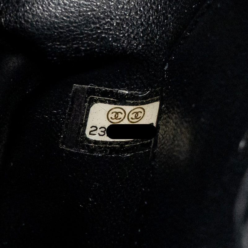 Chanel Medium Coco Handle Flap Bag Lizard Embossed Handle Caviar Black Ruthenium Hardware