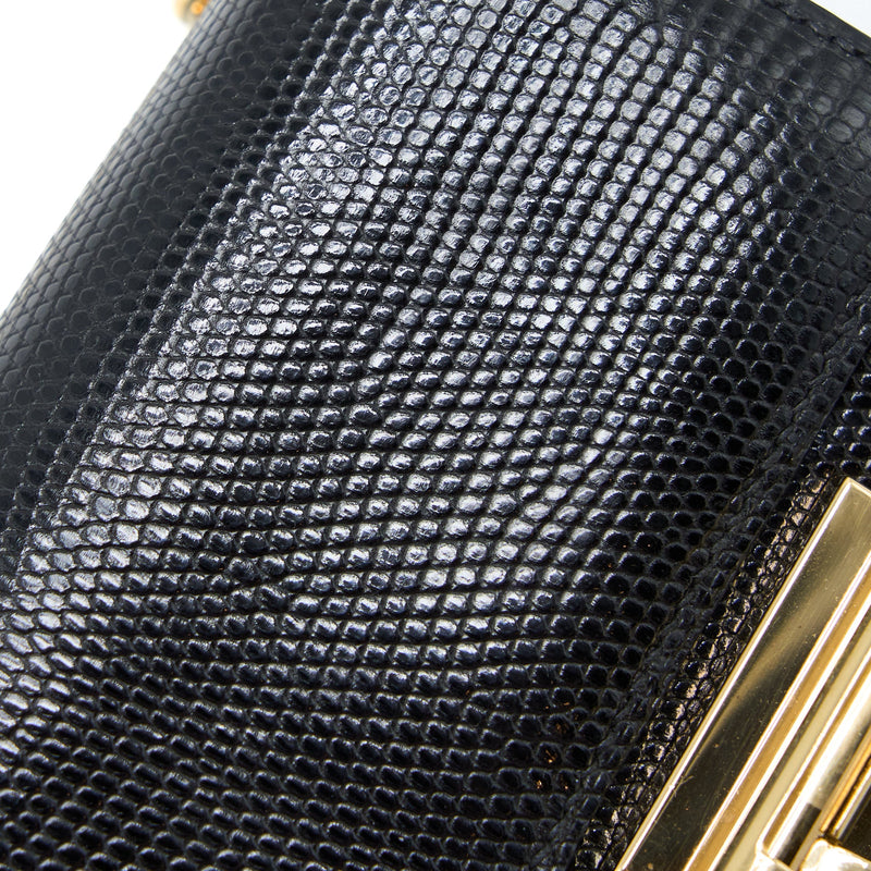 Hermes Mini Verrou Lizard Black GHW Stamp D