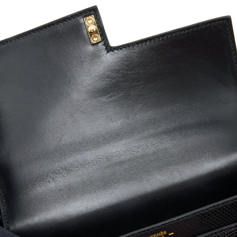 Hermes Mini Verrou Lizard Black GHW Stamp D