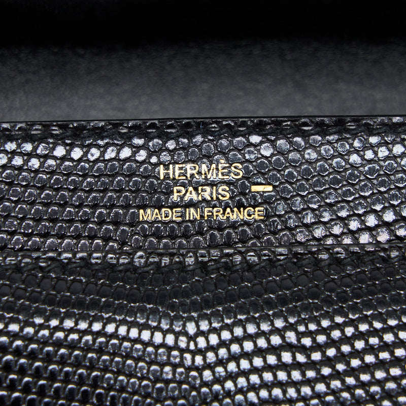 Hermes Mini Verrou Lizard Black GHW Stamp D