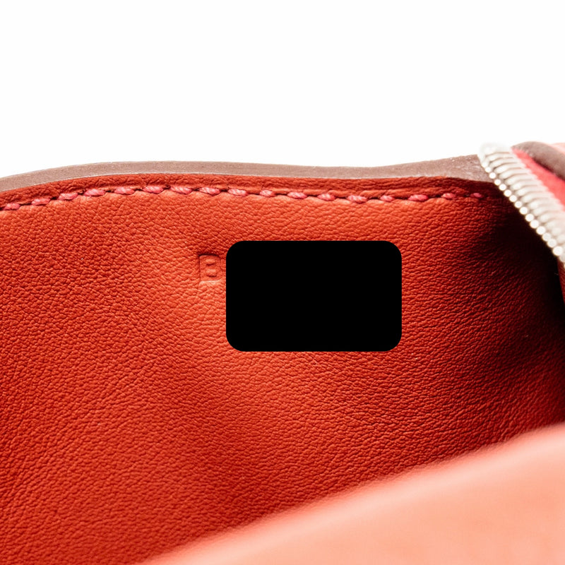 Hermes Mini Lindy Clemence Vermillon SHW Stamp B